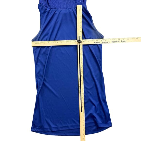 Free People Deep Sea Blue Purple Chrysallis Beaded Sequin Kaftan Mini Dress XS - Picture 10 of 16